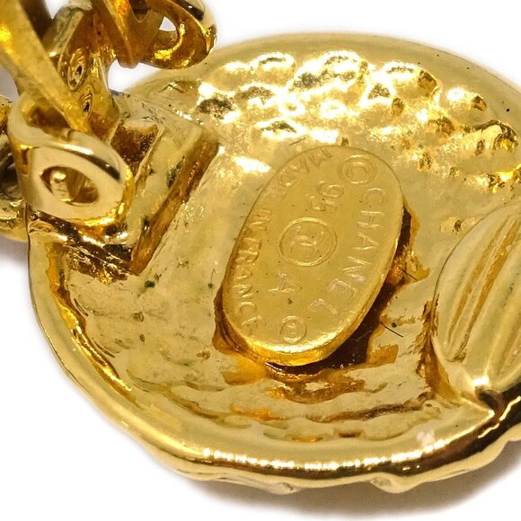 Chanel Gold Dangle Earrings Clip-On - Picture 5 of 8